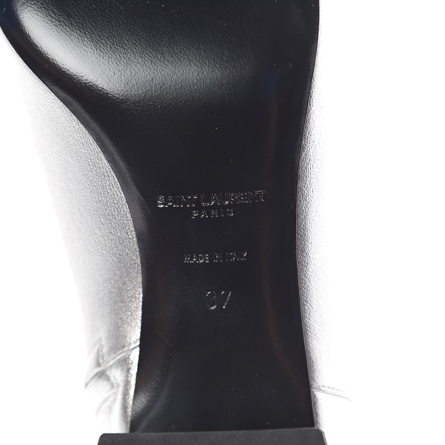 Saint Laurent Metallic Calfskin Loulou 50 Ankle Booties 37 Silver 6 of 8