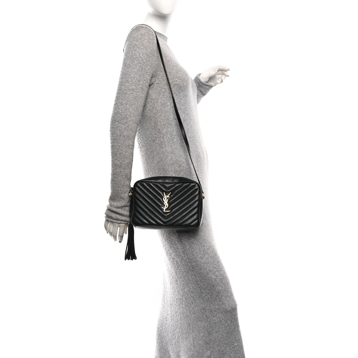Calfskin Matelasse Monogram Lou Camera Bag Black