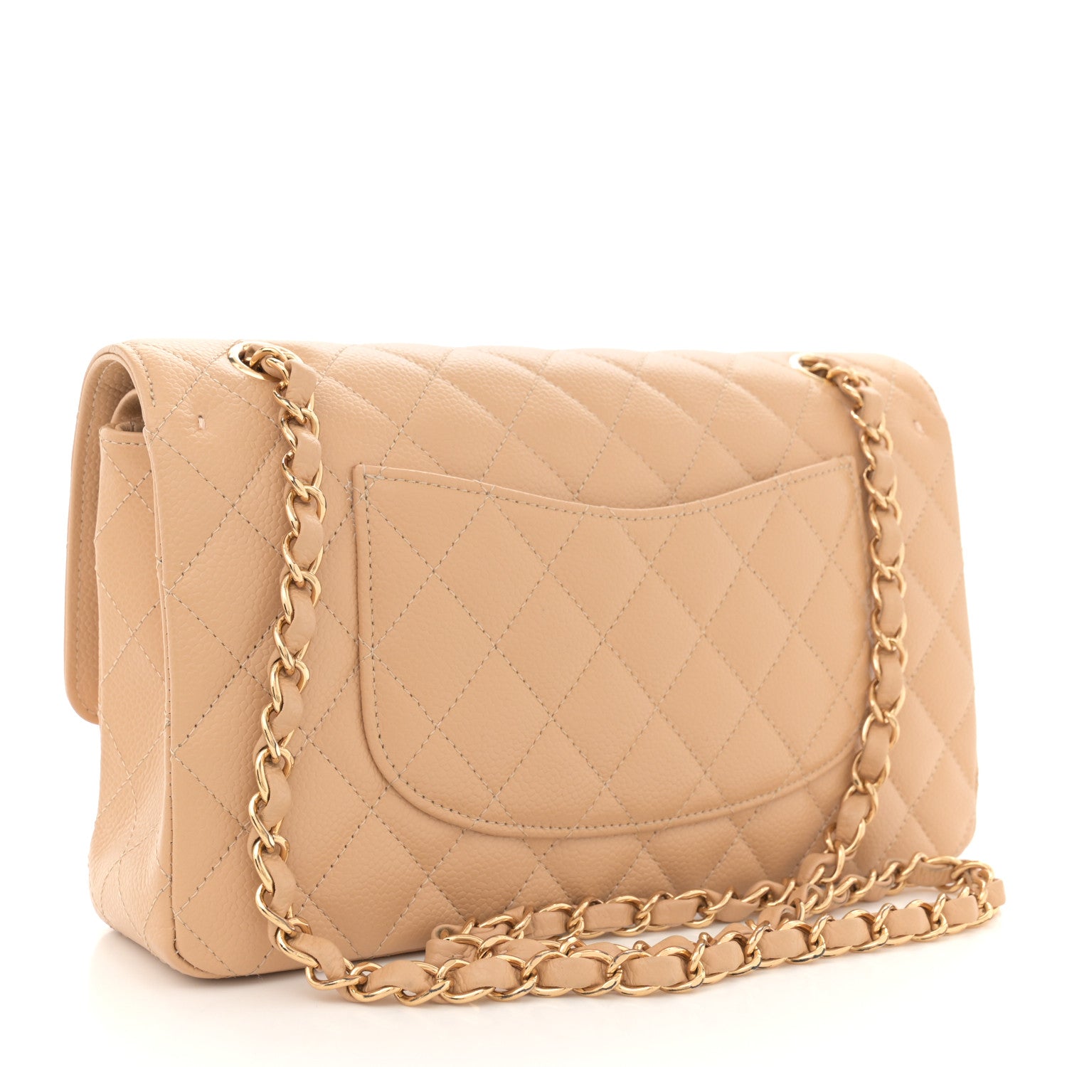Chanel Caviar Quilted Medium Double Flap Beige 3 of 14