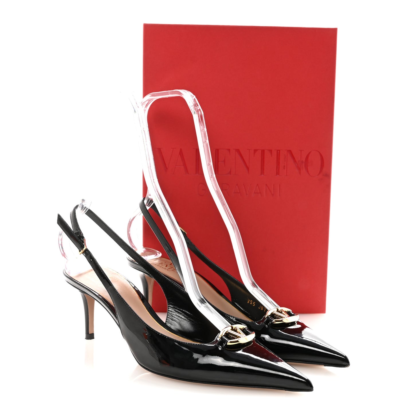 Patent Signature Vlogo Slingback 65mm Pumps 38.5 Black