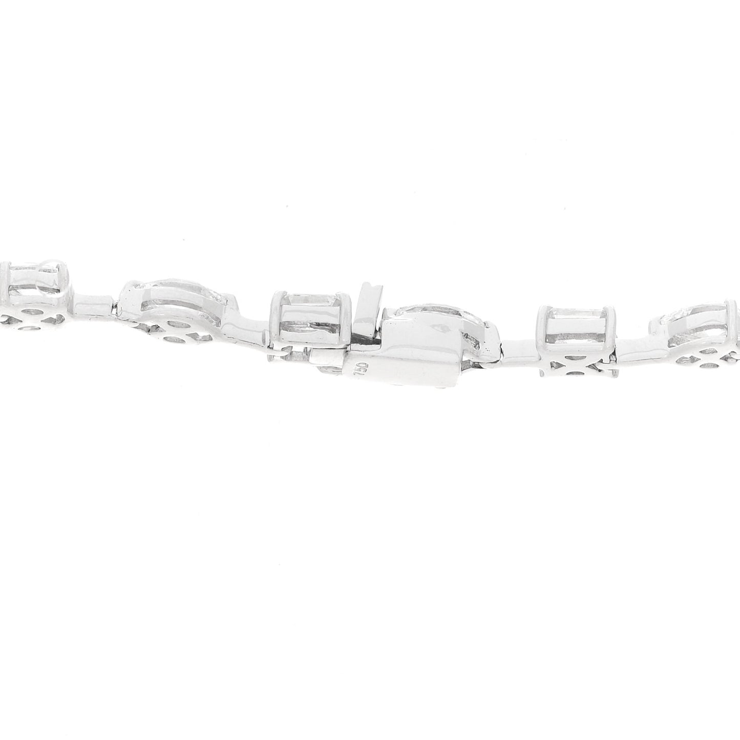 18K White Gold Diamond 11.30ctw Emerald Marquis Oval Pear Princess Cut Necklace
