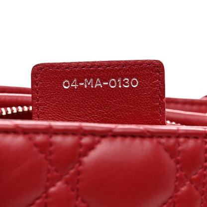 Christian Dior Lambskin Cannage Large Lady Dior Red 7 of 18