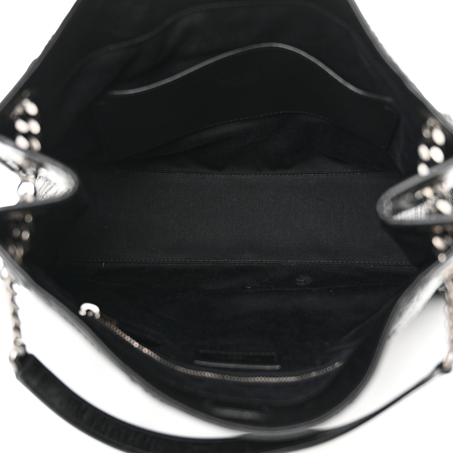 Crinkled Calfskin Matelasse Monogram Medium Niki Shopper Tote Black