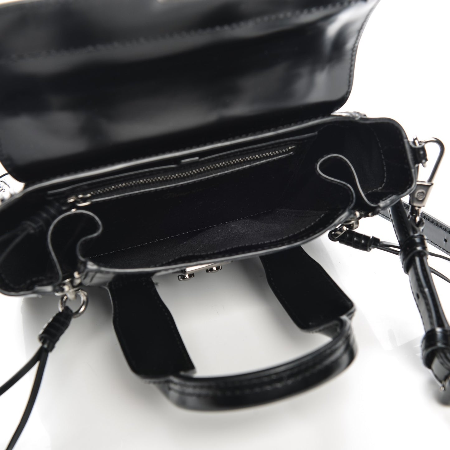 3.1 Glace Calfskin Stitch Mini Pashli Satchel Black