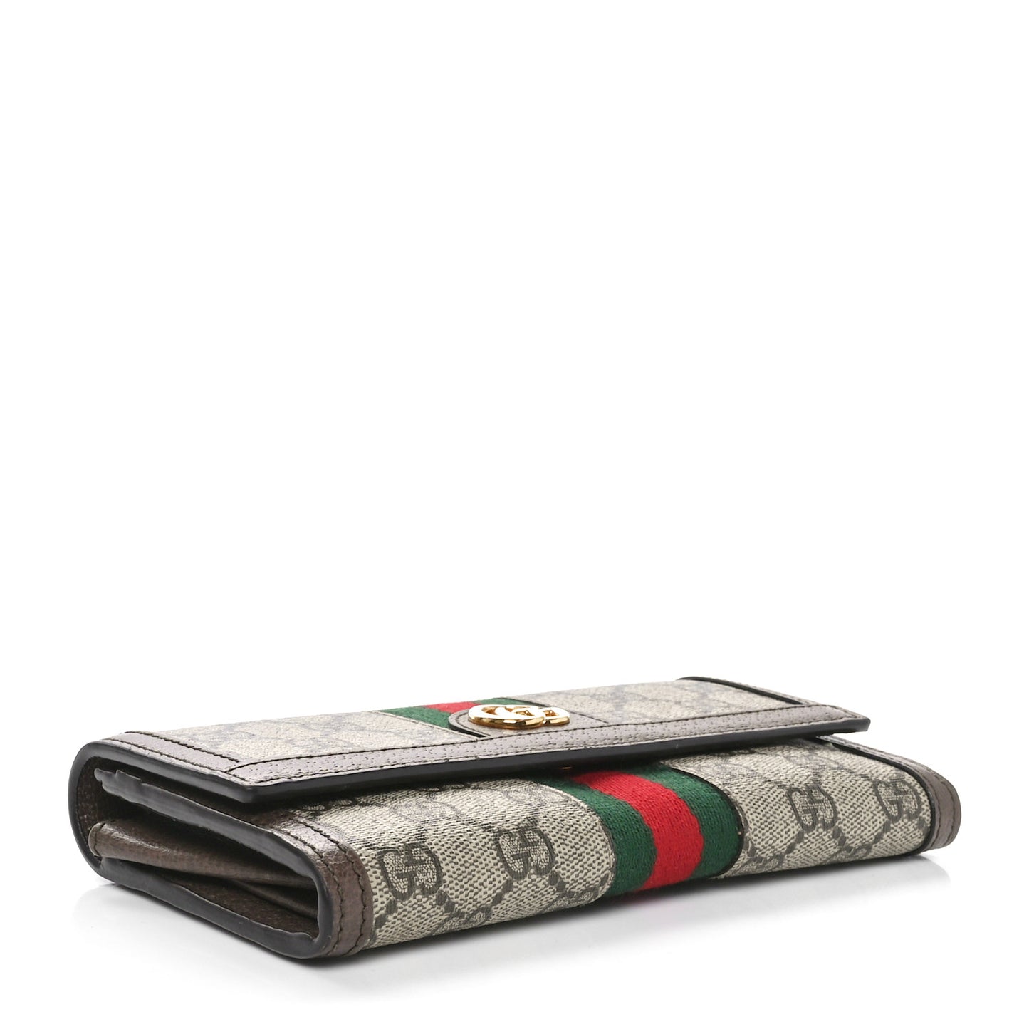 GG Supreme Monogram Web Ophidia Continental Wallet Brown