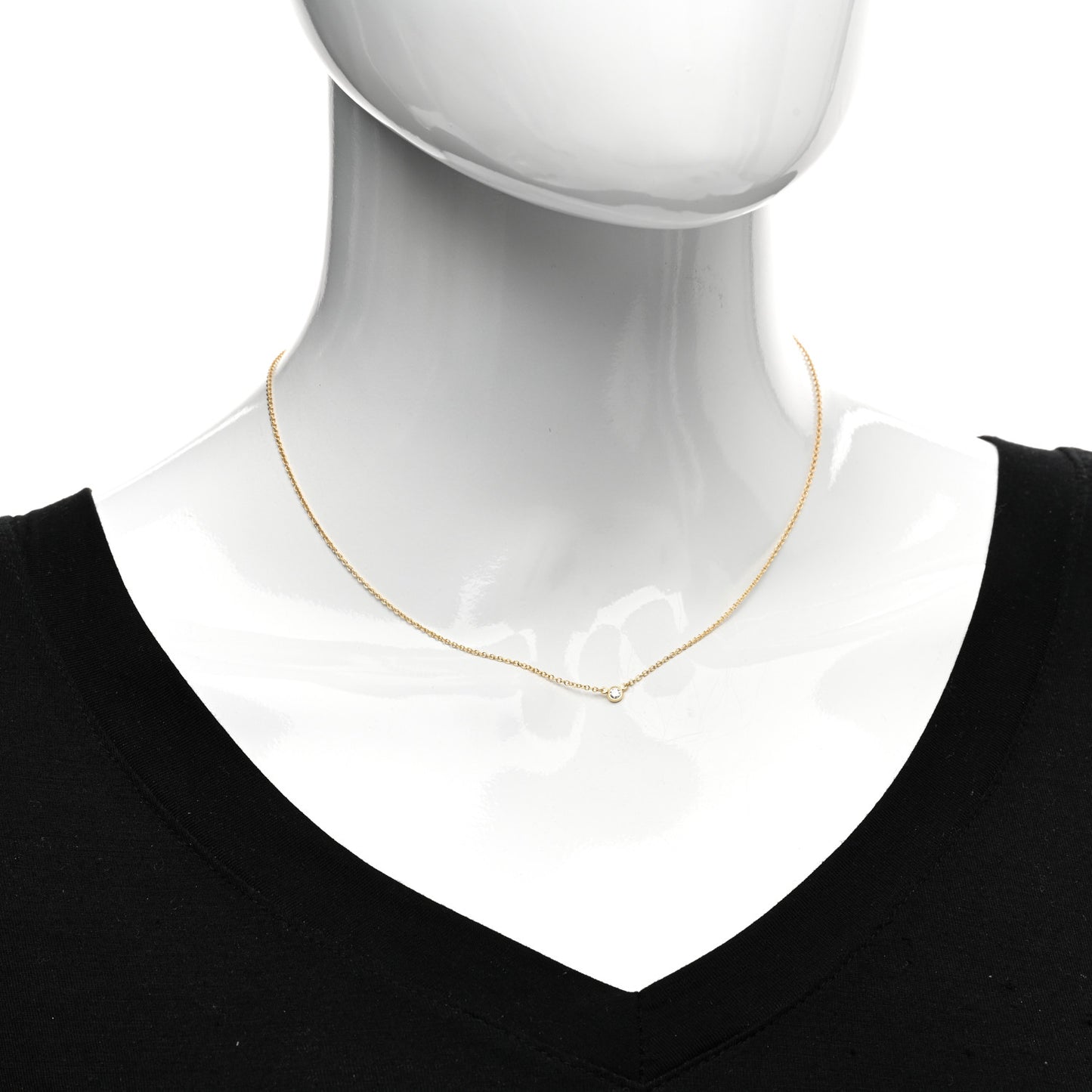 18K Yellow Gold Diamond .05ct Elsa Peretti Diamonds by the Yard Pendant Necklace