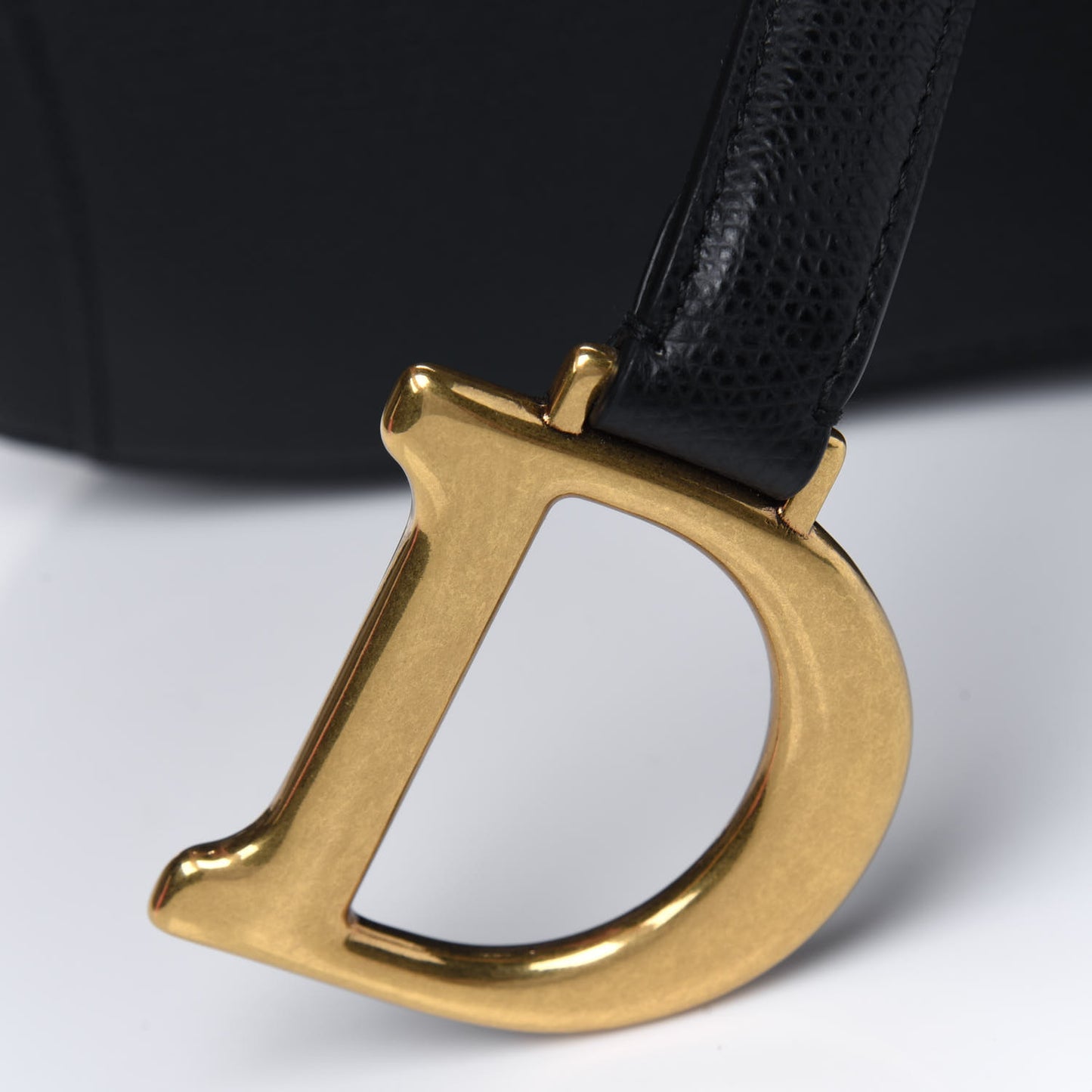 Grained Calfskin Saddle Bag Black