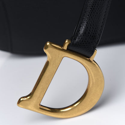 Christian Dior Grained Calfskin Saddle Bag Black 11 of 12