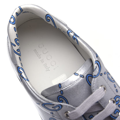 Gucci Miro Rubber Wax GucciGhost Print Mens New Ace Sneakers 10 Silver 8 of 10