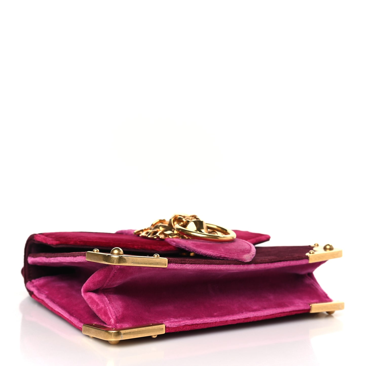 Velluto Lions Head Cahier Shoulder Bag Ribes Fuxia