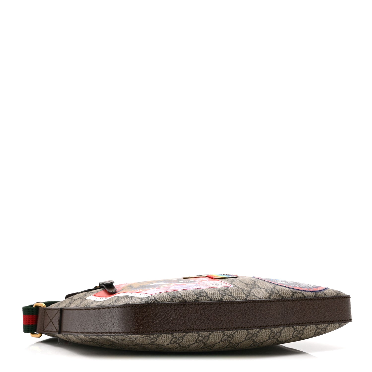 Gucci Soft GG Supreme Monogram Courrier Web Medium Flat Messenger Bag Beige New Acero Multicolor 4 of 11