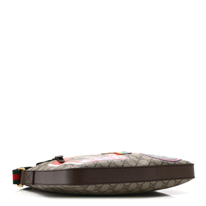 Gucci Soft GG Supreme Monogram Courrier Web Medium Flat Messenger Bag Beige New Acero Multicolor 4 of 11