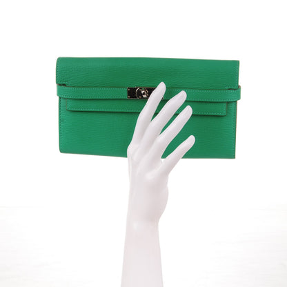 Hermes Chevre Mysore Kelly Longue Wallet Menthe 2 of 7