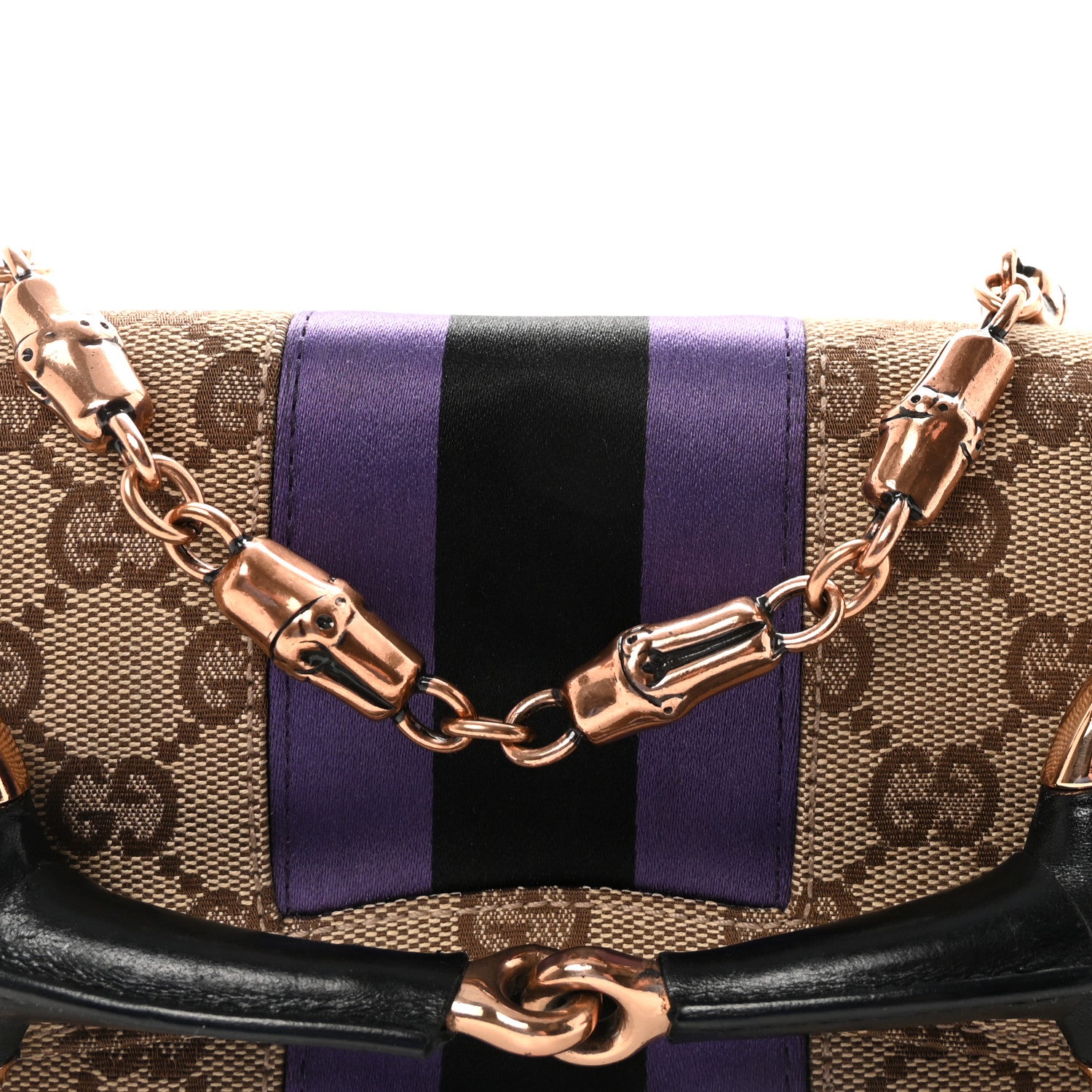 Gucci Tom Ford Monogram Horsebit Web Clutch Purple 1832979