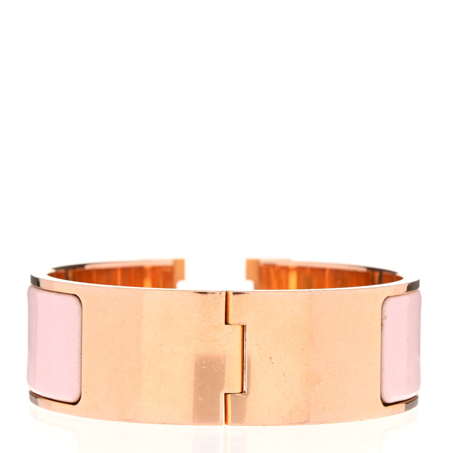 Hermes Enamel Wide Clic Clac H PM Bracelet Rose Candeur 3 of 6