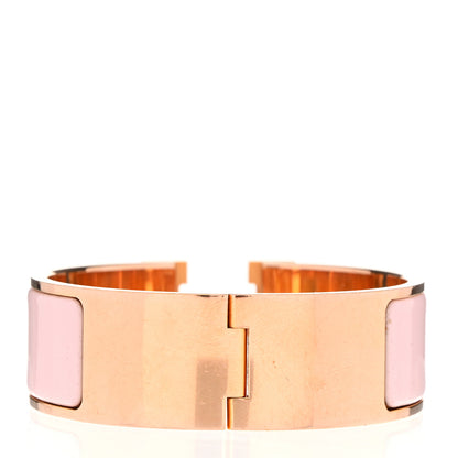 Hermes Enamel Wide Clic Clac H PM Bracelet Rose Candeur 3 of 6