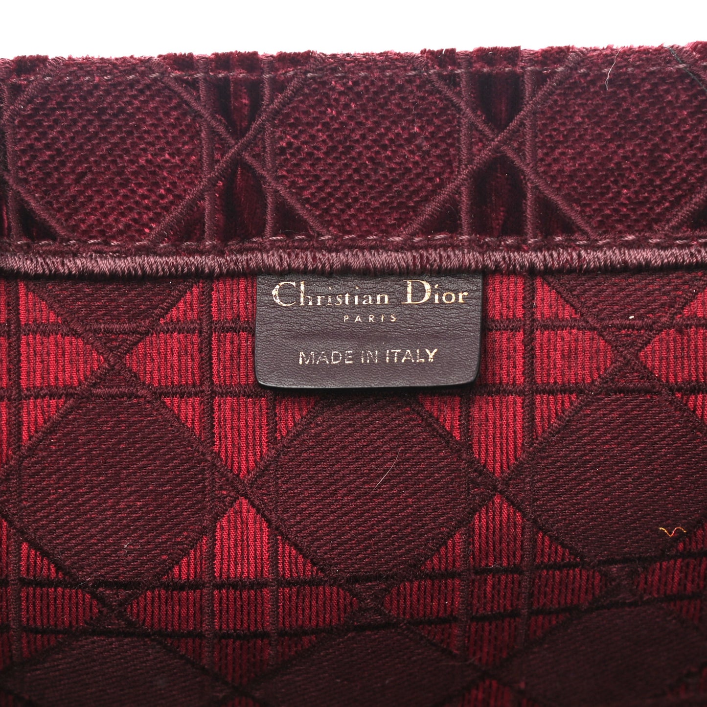 Velvet Cannage Large Book Tote Burgundy