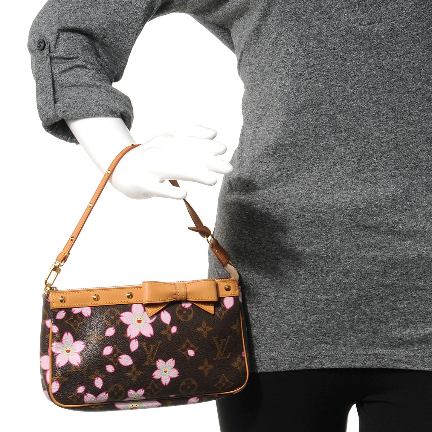 Monogram Cherry Blossom Pochette Accessories Brown