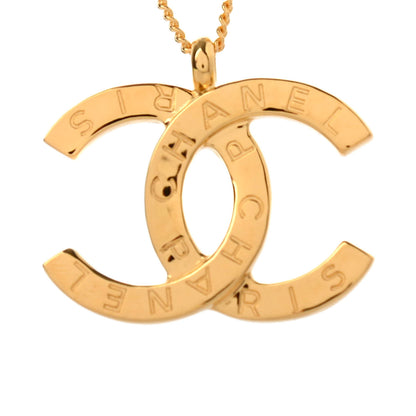 Chanel Metal CC Paris Button Necklace Gold 3 of 4