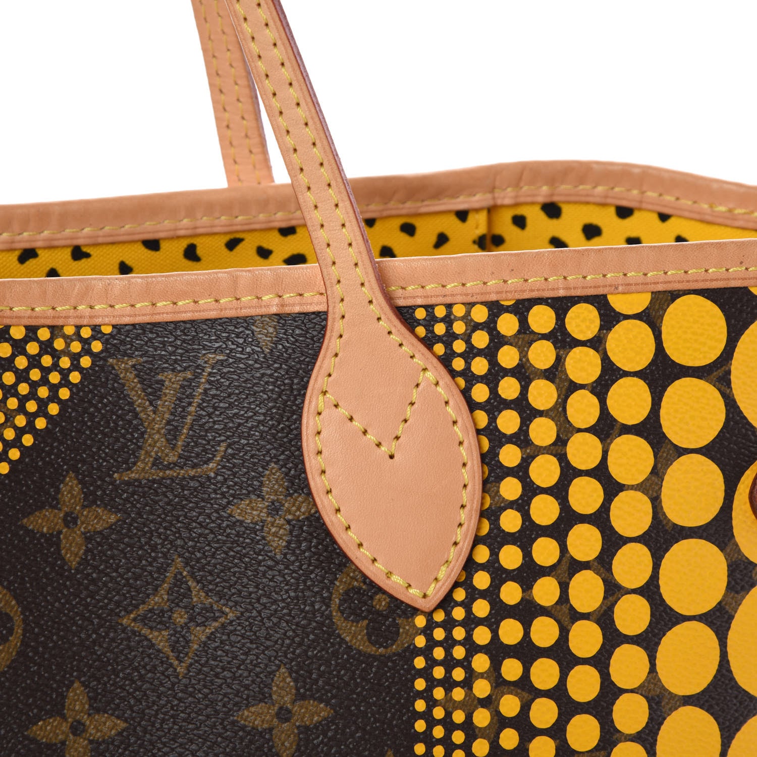 Louis Vuitton Monogram Kusama Waves Neverfull MM Yellow 12 of 14