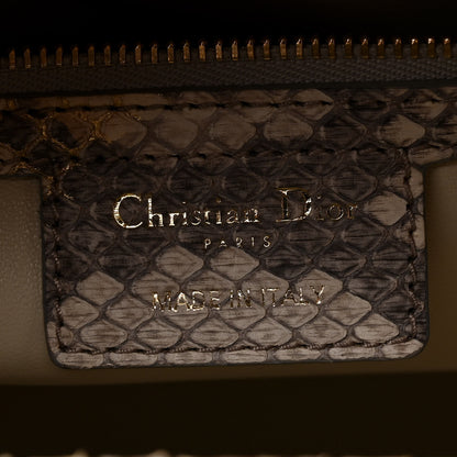 Christian Dior Metallic Snakeskin Large Lady Dior Beige Gold 6 of 12