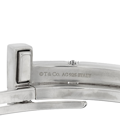 Tiffany Sterling Silver Diamond T Square Wrap Bracelet 3 of 4