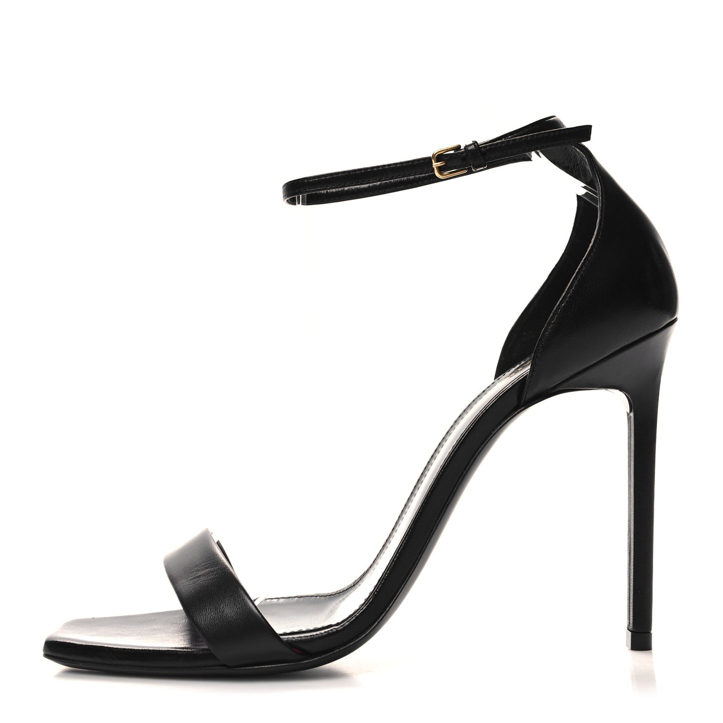 Calfskin Amber 105 Ankle Strap Sandals 40 Black