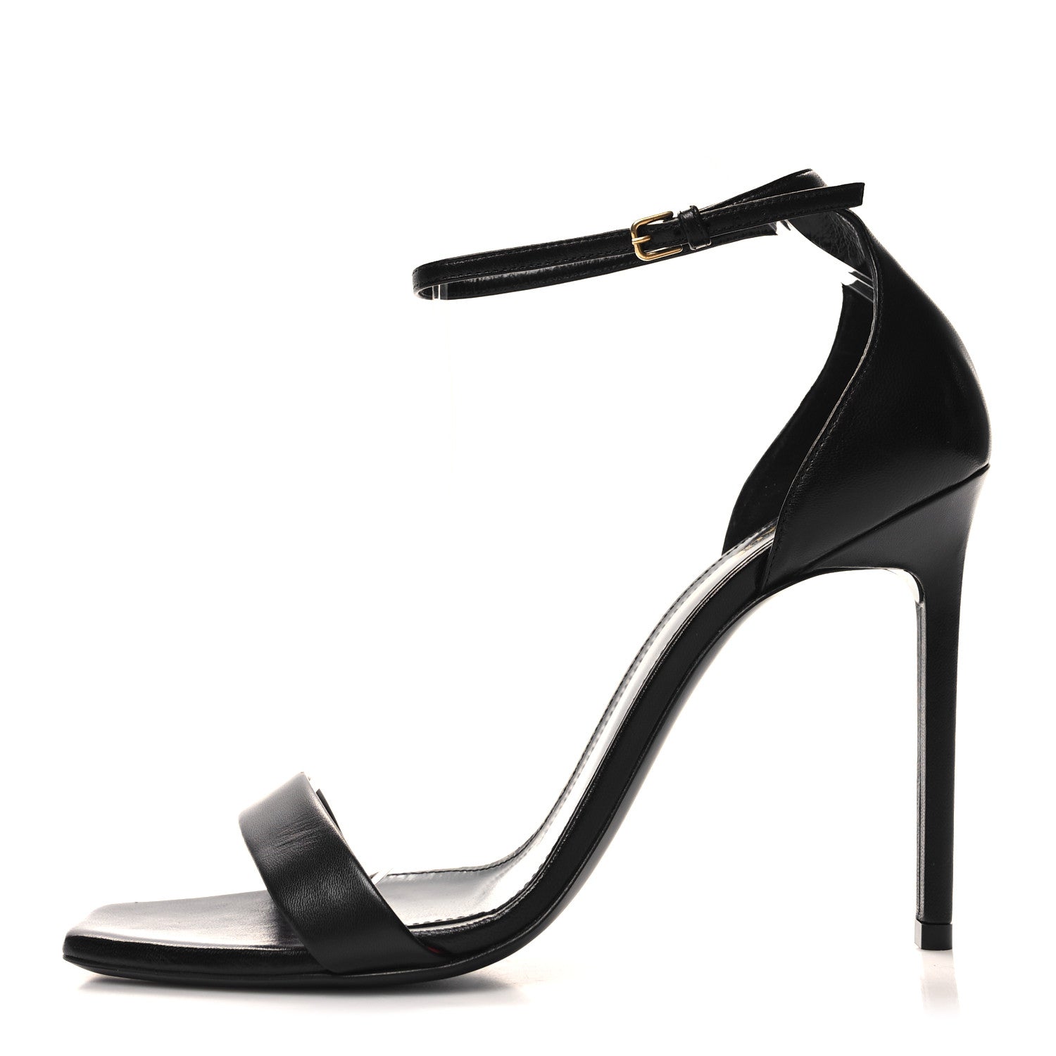 Saint Laurent Calfskin Amber 105 Ankle Strap Sandals 40 Black 1 of 9