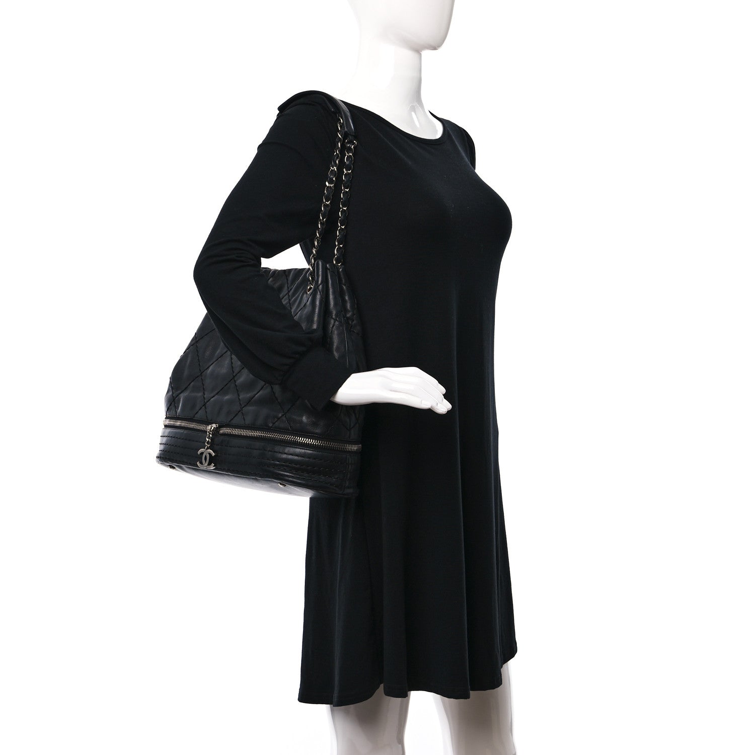 Chanel Lambskin Expandable Tote Black 2 of 9