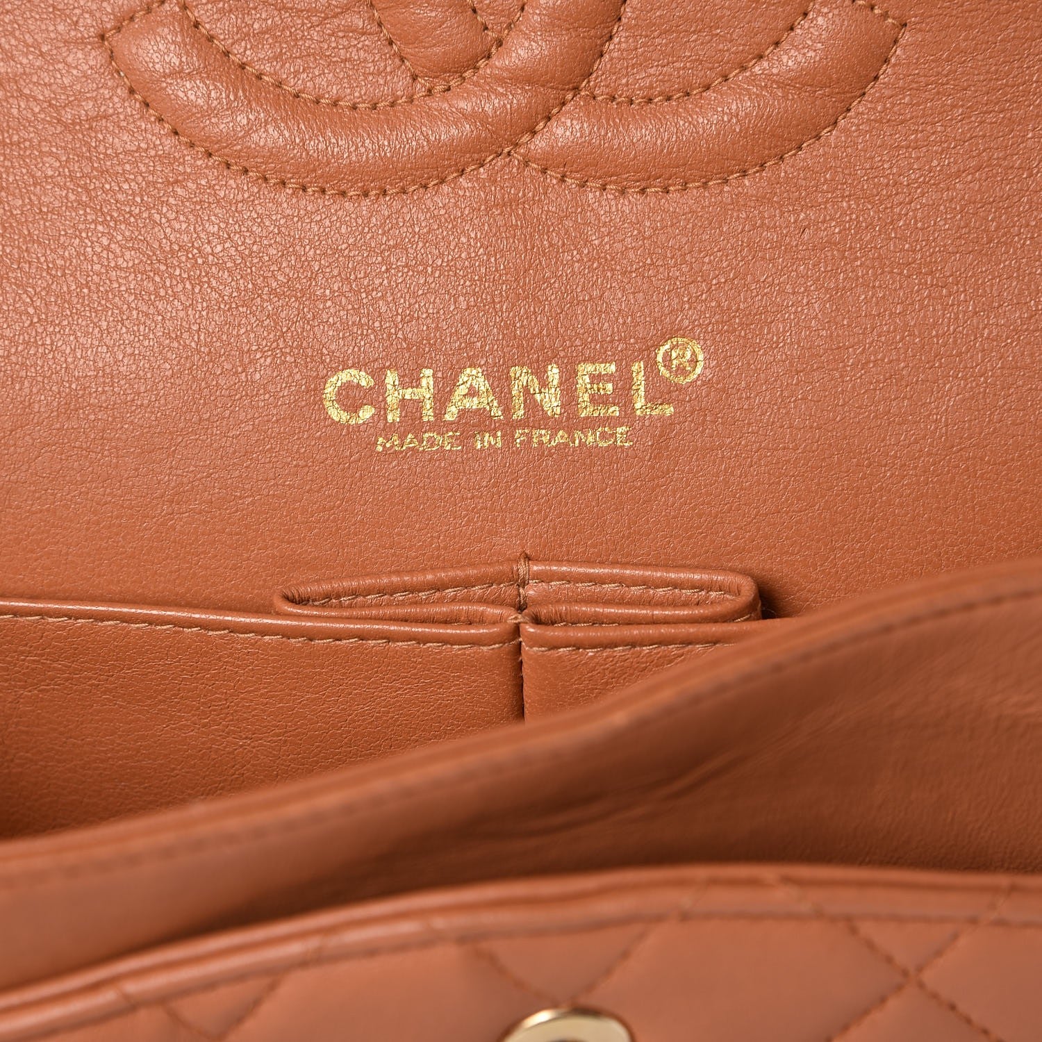 Chanel Lambskin Quilted Medium Double Flap Camel 7 of 13