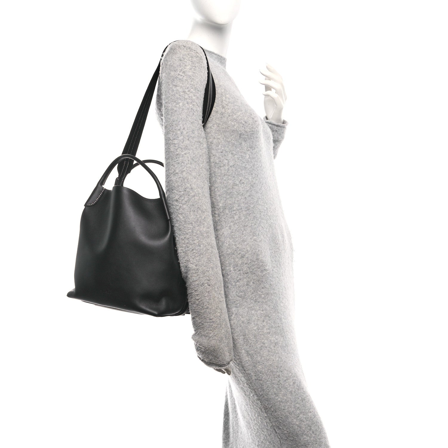 Loro Piana Smooth Calfskin Large Bale Bag Black 2 of 10