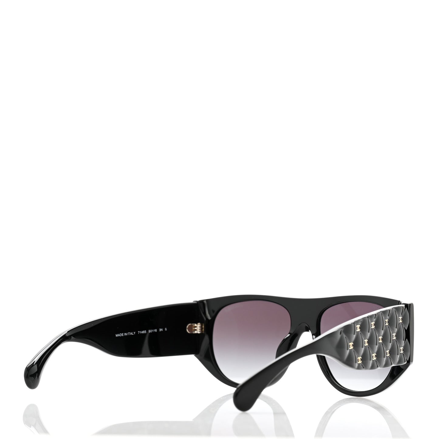 Acetate Quilted CC Pilot Sunglasses 71465 Black
