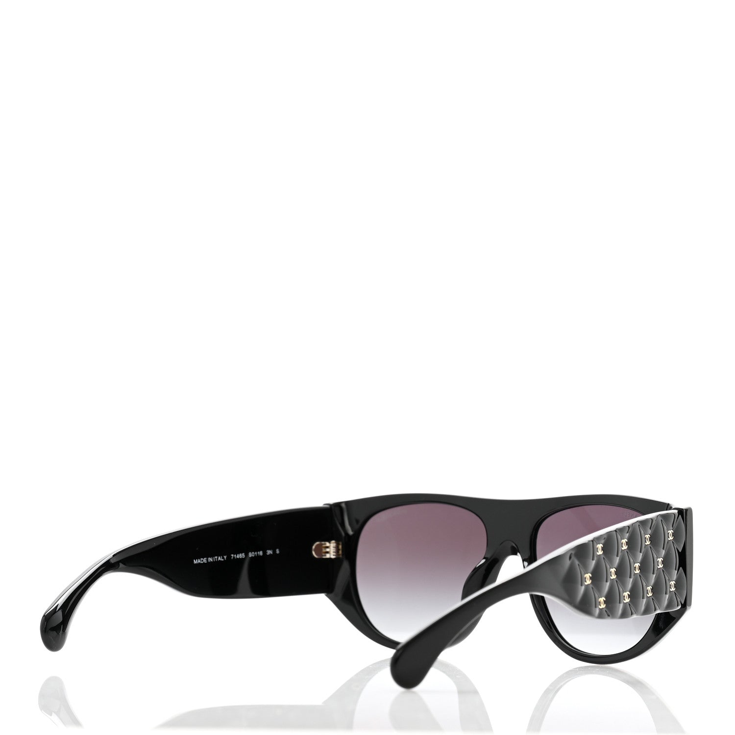 Chanel Acetate Quilted CC Pilot Sunglasses 71465 Black 4 of 8