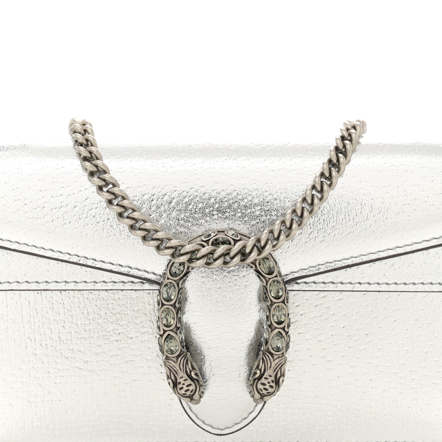 Metallic Calfskin Super Mini Dionysus Shoulder Bag Silver