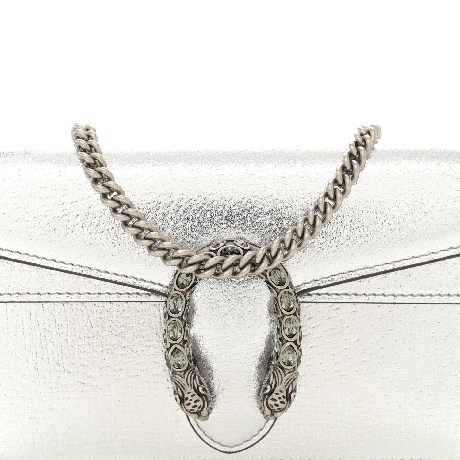 Gucci Metallic Calfskin Super Mini Dionysus Shoulder Bag Silver 7 of 10