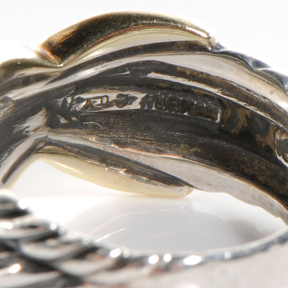 David Yurman Sterling Silver 14k Yellow Gold X Crossover Ring 6.5 6 of 7