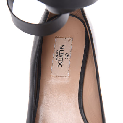 Valentino Garavani Calfskin Ballerina Ankle Strap Flats 38.5 Black 7 of 9