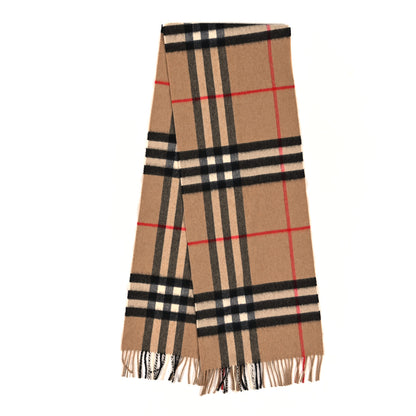 Burberry Cashmere Giant Check Fringe Scarf Archive Beige 2 of 3
