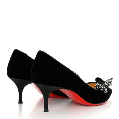 Christian Louboutin Velvet Madame Menule Bow 100 Pumps 37 Black 4 of 7