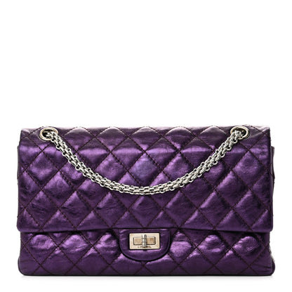 Chanel Metallic Aged Calfskin Quilted 2.55 Reissue 226 Flap Purple 1 of 10