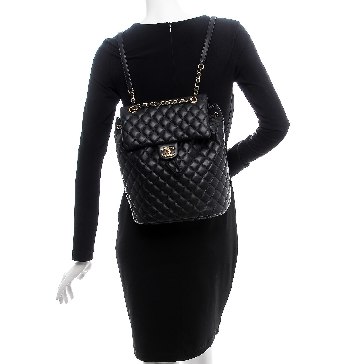 Chanel Calfskin Quilted Large Urban Spirit Backpack Black 2 of 8