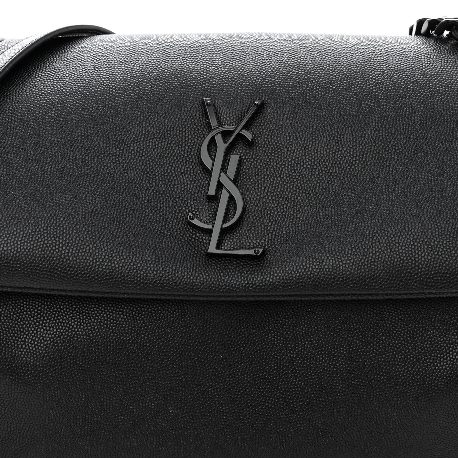 Saint Laurent Grain De Poudre Medium West Hollywood Monogram Fold-Over Black 8 of 10