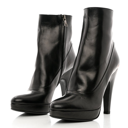 Prada Soft Lux Calfskin Platform Ankle Boots 36 Black 3 of 9
