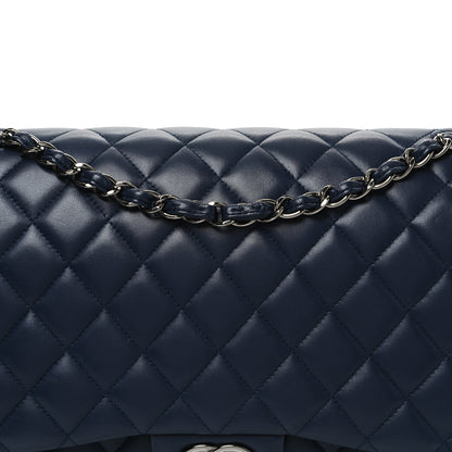 Chanel Lambskin Quilted Maxi Double Flap Dark Blue 8 of 11