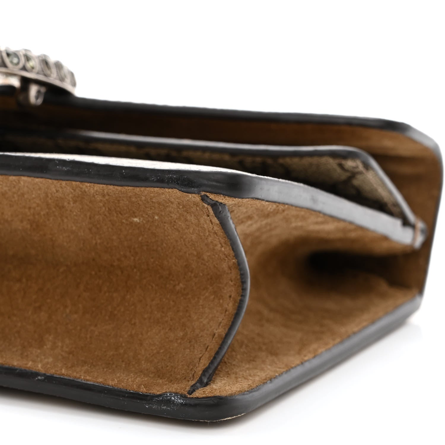 Gucci GG Supreme Monogram Suede Crystal Small Dionysus Shoulder Bag Beige Ebony Taupe 11 of 12