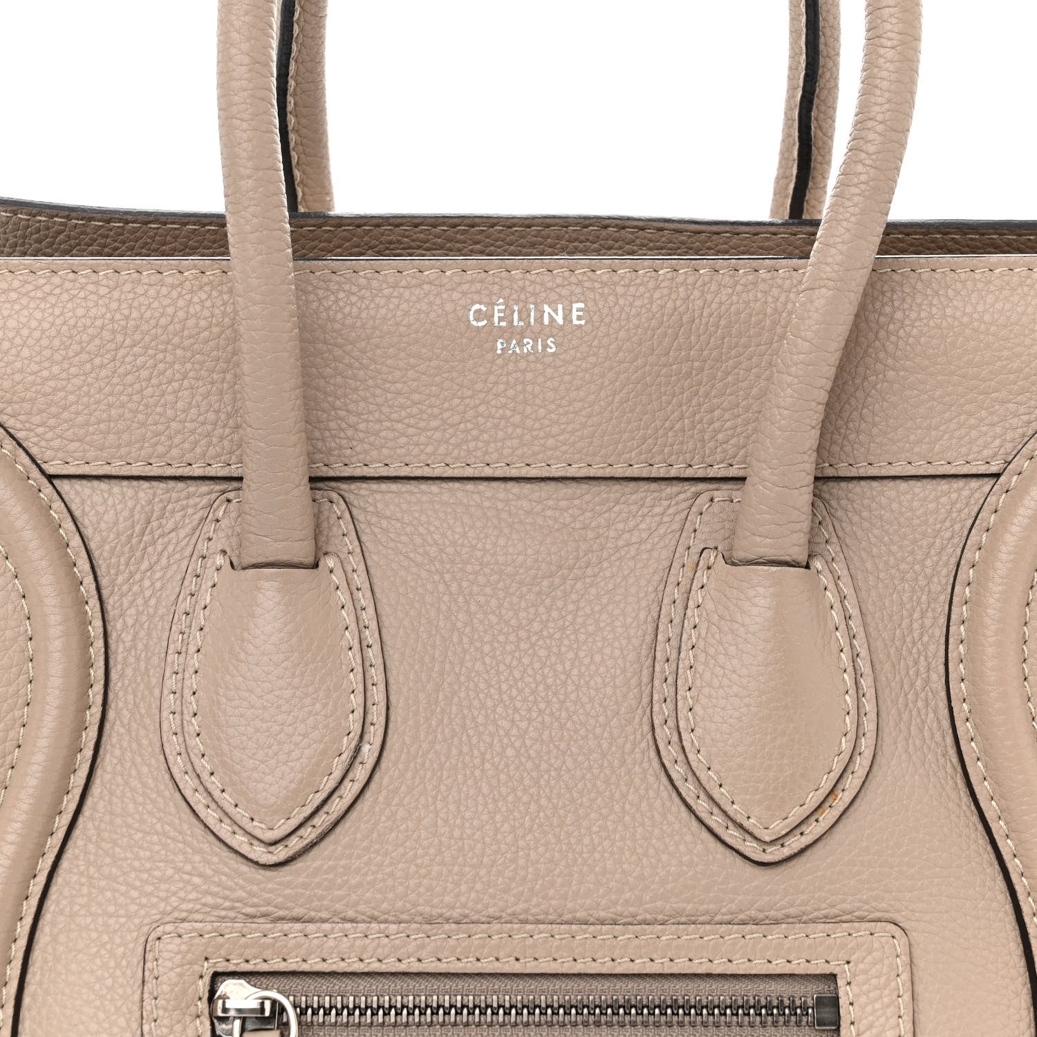 Celine Drummed Calfskin Micro Luggage Dune 8 of 14