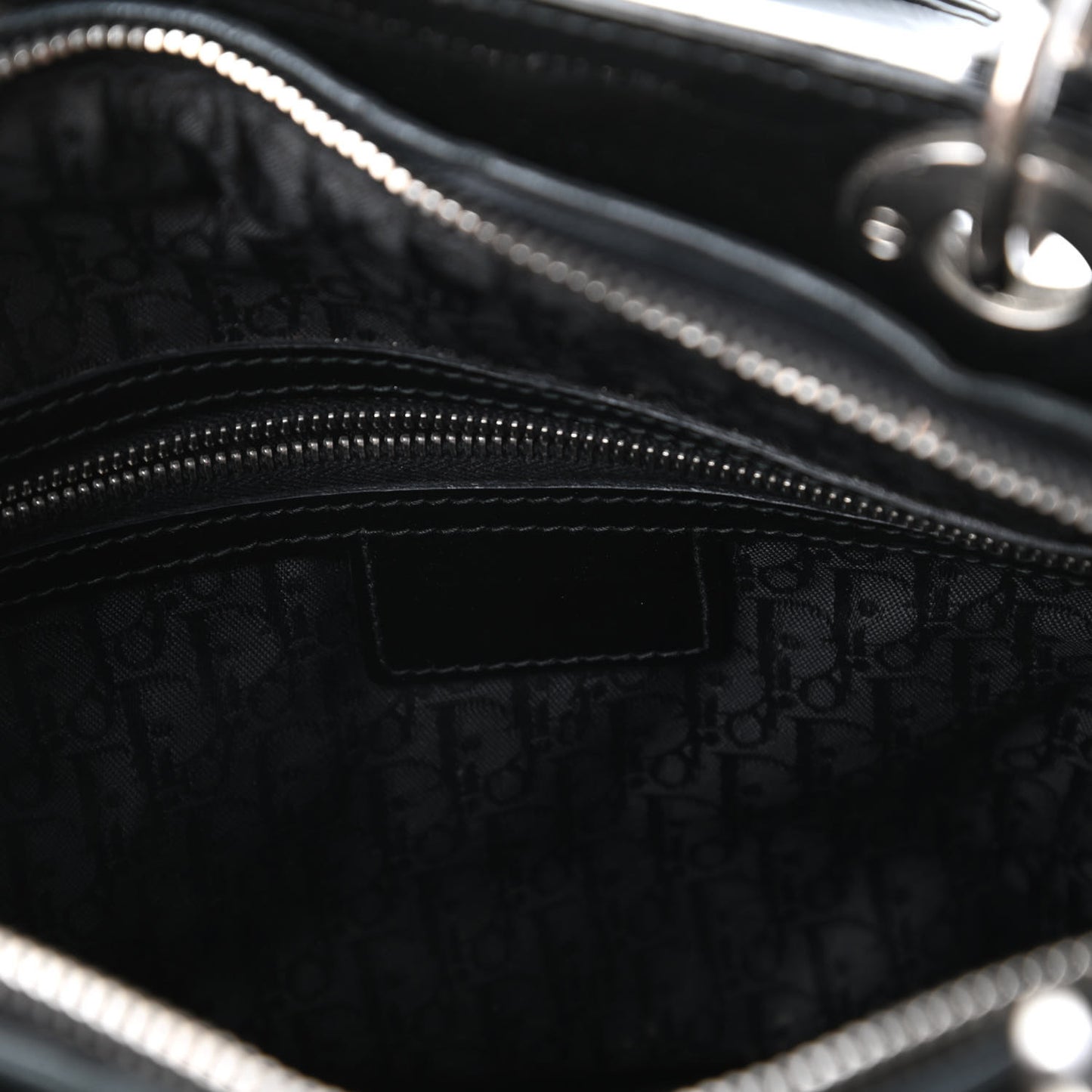 Patent Cannage Large Lady Dior Black