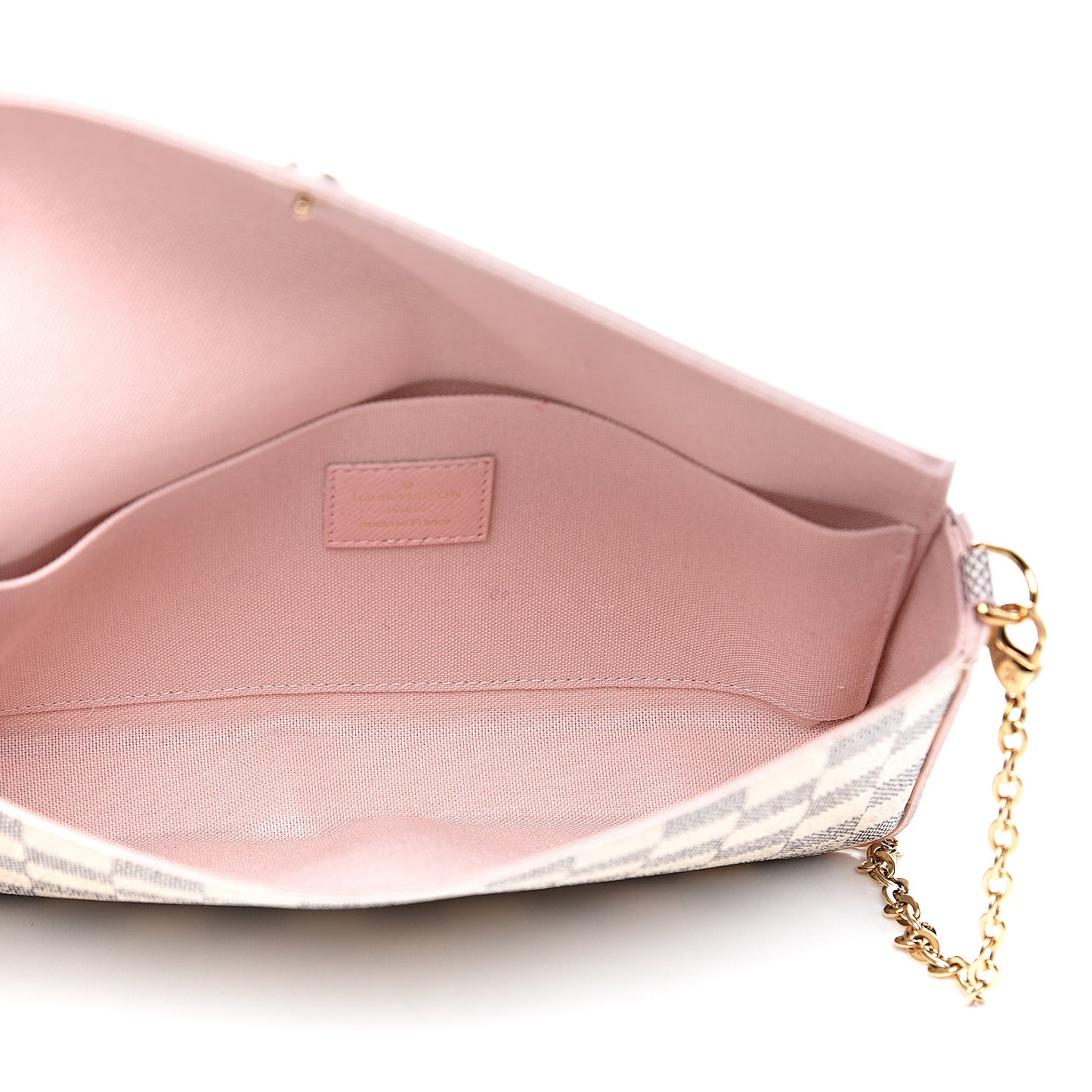 Damier Azur Calfskin Pochette Felicie Eau de Rose