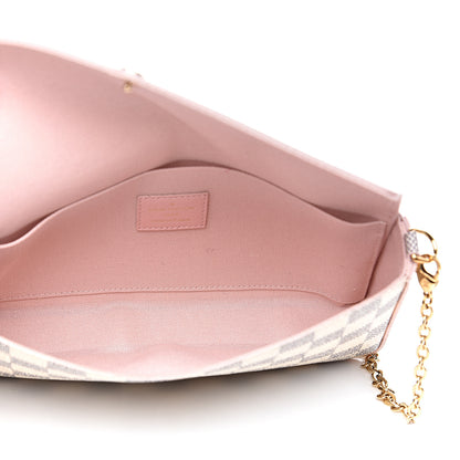 Louis Vuitton Damier Azur Calfskin Pochette Felicie Eau de Rose 6 of 12