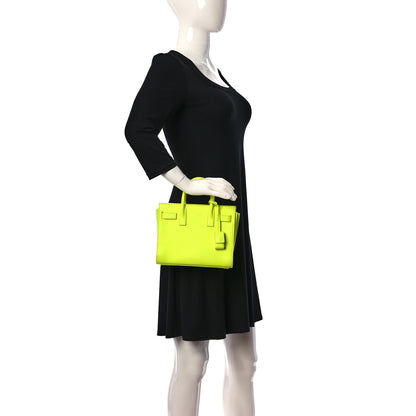 Saint Laurent Calfskin Nano Sac De Jour Neon Yellow 3 of 27